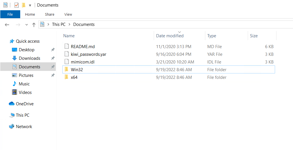 Mimikatz extracted